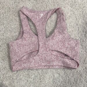 Gymshark Heathered Pink Textured Sports Bra
